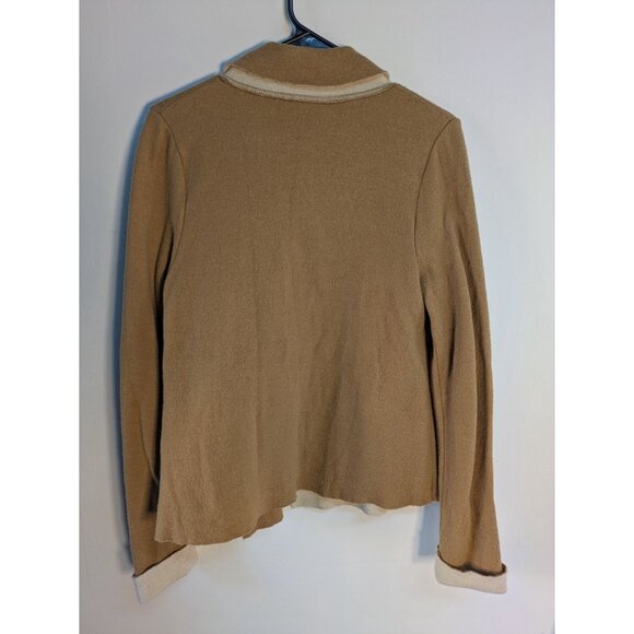 Anthro HWR Womens Tan Double-Breasted Sweater Wool Blend Jacket, Size S - Picture 15 of 15